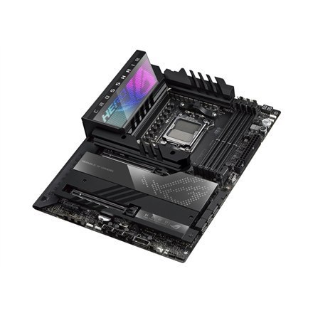 Asus | ROG CROSSHAIR X670E HERO | Processor family AMD | Processor socket AM5 | DDR5 DIMM | Memory slots 4 | Supported hard disk
