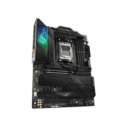 Asus | ROG STRIX X670E-F GAMING WIFI | Processor family AMD | Processor socket AM5 | DDR5 DIMM | Memory slots 4 | Supported hard