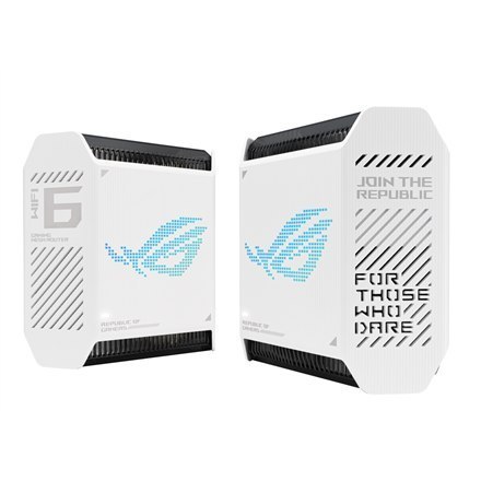 Asus | System Gamingowy Mesh Wifi 6 802.11ax Tri-band Gigabit | GT6 ROG Rapture (2-pack) | 802.11ax | 574+4804+4804 Mbit/s | 10/ Asus | System Gamingowy Mesh Wifi 6 802.11ax Tri-band Gigabit | GT6 ROG Rapture (2-pack) | 802.11ax | 574+4804+4804 Mbit/s | 10/
