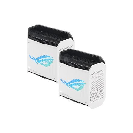Asus | System Gamingowy Mesh Wifi 6 802.11ax Tri-band Gigabit | GT6 ROG Rapture (2-pack) | 802.11ax | 574+4804+4804 Mbit/s | 10/ Asus | System Gamingowy Mesh Wifi 6 802.11ax Tri-band Gigabit | GT6 ROG Rapture (2-pack) | 802.11ax | 574+4804+4804 Mbit/s | 10/
