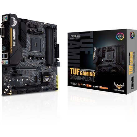 Asus | TUF GAMING B450M-PLUS II | Memory slots 4 | Number of SATA connectors 6 x SATA III | Chipset AMD B | Micro ATX | Processo Asus | TUF GAMING B450M-PLUS II | Memory slots 4 | Number of SATA connectors 6 x SATA III | Chipset AMD B | Micro ATX | Processo