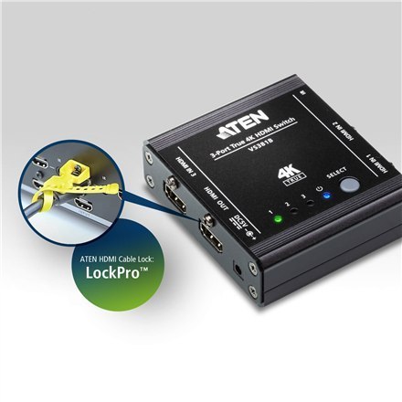 Aten 3-Port True 4K HDMI Switch VS381B Input: 3 x HDMI Type A Female; Output: 1 x HDMI Type A Female Aten 3-Port True 4K HDMI Switch VS381B Input: 3 x HDMI Type A Female; Output: 1 x HDMI Type A Female