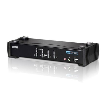 Aten 4-Port USB DVI/Audio KVMP Przełącznik - Bezpieczne zarządzanie komputerami za pomocą jednego zestawu klawiatury, myszy i mo Aten 4-Port USB DVI/Audio KVMP Przełącznik - Bezpieczne zarządzanie komputerami za pomocą jednego zestawu klawiatury, myszy i mo