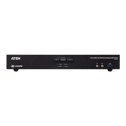 Aten CS1842-AT-G 2-Port True 4K HDMI Dual-View KVM Switch with Audio & USB 3.0 Hub | Aten Aten CS1842-AT-G 2-Port True 4K HDMI Dual-View KVM Switch with Audio & USB 3.0 Hub | Aten