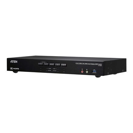 Aten CS1844-AT-G 4-Port True 4K HDMI Dual-View KVM Switch with Audio & USB 3.0 Hub | Aten Aten CS1844-AT-G 4-Port True 4K HDMI Dual-View KVM Switch with Audio & USB 3.0 Hub | Aten