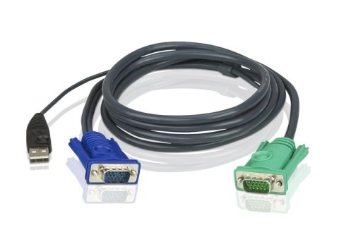 Aten | Kabel KVM USB 1,8 M z 3 w 1 SPHD | 2L-5202U Aten | Kabel KVM USB 1,8 M z 3 w 1 SPHD | 2L-5202U
