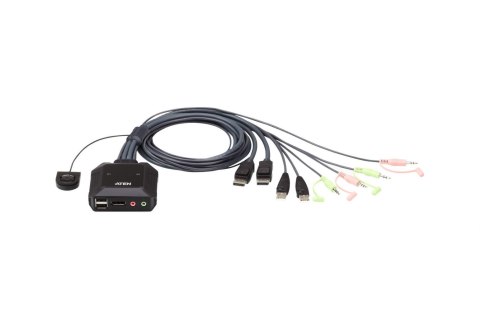 Aten | Kabel USB DisplayPort ze zdalnym przełącznikiem portów | CS22DP | 2-portowy przełącznik KVM Aten | Kabel USB DisplayPort ze zdalnym przełącznikiem portów | CS22DP | 2-portowy przełącznik KVM