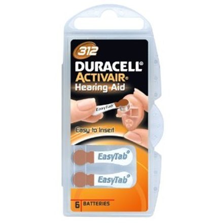 Baterie cynkowo-powietrzne Duracell A312/DA312/ZL312, 6 szt. Baterie cynkowo-powietrzne Duracell A312/DA312/ZL312, 6 szt.