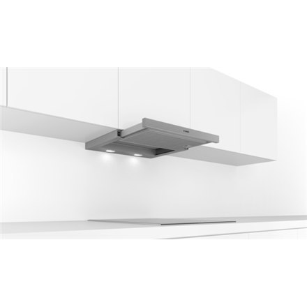 Bosch | Hood | DFM064W54 Series 2 | Energy efficiency class B | Telescopic | Width 60 cm | 388 m³/h | Mechanical | Silver Metall Bosch | Hood | DFM064W54 Series 2 | Energy efficiency class B | Telescopic | Width 60 cm | 388 m³/h | Mechanical | Silver Metall