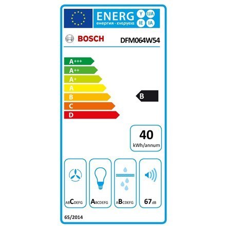 Bosch | Hood | DFM064W54 Series 2 | Energy efficiency class B | Telescopic | Width 60 cm | 388 m³/h | Mechanical | Silver Metall Bosch | Hood | DFM064W54 Series 2 | Energy efficiency class B | Telescopic | Width 60 cm | 388 m³/h | Mechanical | Silver Metall