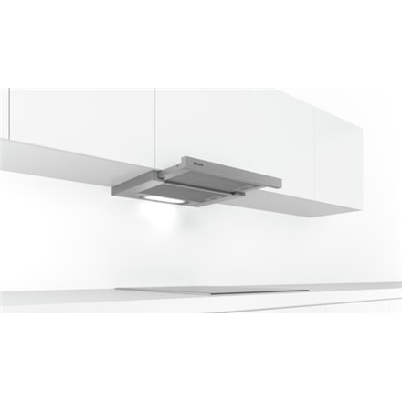 Bosch | Hood | DFT63AC50 Series 4 | Energy efficiency class D | Telescopic | Width 60 cm | 368 m³/h | Mechanical | Silver | LED Bosch | Hood | DFT63AC50 Series 4 | Energy efficiency class D | Telescopic | Width 60 cm | 368 m³/h | Mechanical | Silver | LED