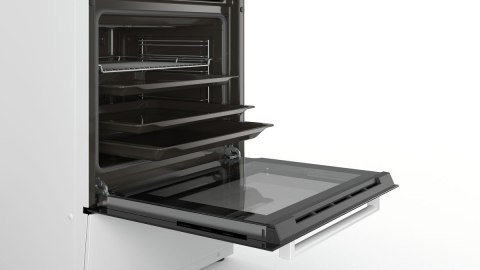 Bosch | Integrated timer | Cooker | HLL090020U | Hob type Induction | Oven type Electric | White | Width 60 cm | Electronic igni Bosch | Integrated timer | Cooker | HLL090020U | Hob type Induction | Oven type Electric | White | Width 60 cm | Electronic igni