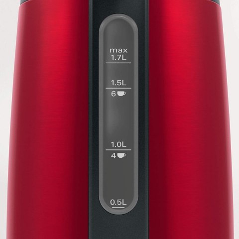 Bosch | Kettle | DesignLine TWK3P424 | Electric | 2400 W | 1.7 L | Stainless steel | 360° rotational base | Red Bosch | Kettle | DesignLine TWK3P424 | Electric | 2400 W | 1.7 L | Stainless steel | 360° rotational base | Red