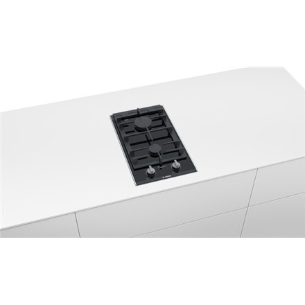 Bosch | PRB3A6B70 Series 8 | Hob | Gas on glass | Number of burners/cooking zones 2 | Rotary knobs | Black Bosch | PRB3A6B70 Series 8 | Hob | Gas on glass | Number of burners/cooking zones 2 | Rotary knobs | Black