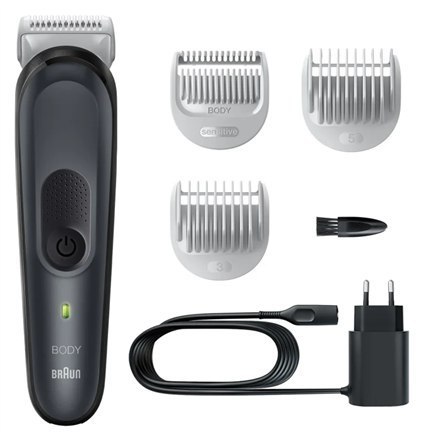Braun | BG3350 | Body Groomer | Bezprzewodowy i przewodowy | Liczba stopni długości | Liczba głowic golących/ostrzy | Czarny/Sza Braun | BG3350 | Body Groomer | Bezprzewodowy i przewodowy | Liczba stopni długości | Liczba głowic golących/ostrzy | Czarny/Sza