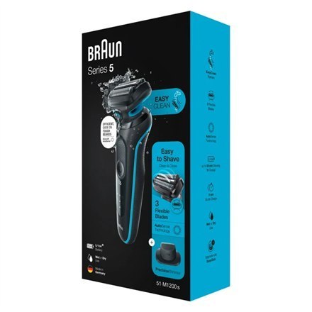 Braun | Golarka | 51-M1200s | Czas pracy (maks.) 50 min | Na mokro i sucho | Czarny/miętowy Braun | Golarka | 51-M1200s | Czas pracy (maks.) 50 min | Na mokro i sucho | Czarny/miętowy