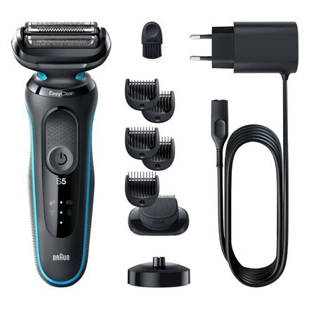 Braun | Shaver | 51-M4500cs | Operating time (max) 50 min | Wet & Dry | Black/Blue Braun | Shaver | 51-M4500cs | Operating time (max) 50 min | Wet & Dry | Black/Blue
