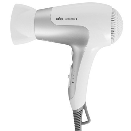 Braun | Suszarka do włosów | Satin Hair 5 HD 580 | 2500 W | Liczba ustawień temperatury 3 | Funkcja jonizacji | Biały/srebrny Braun | Suszarka do włosów | Satin Hair 5 HD 580 | 2500 W | Liczba ustawień temperatury 3 | Funkcja jonizacji | Biały/srebrny