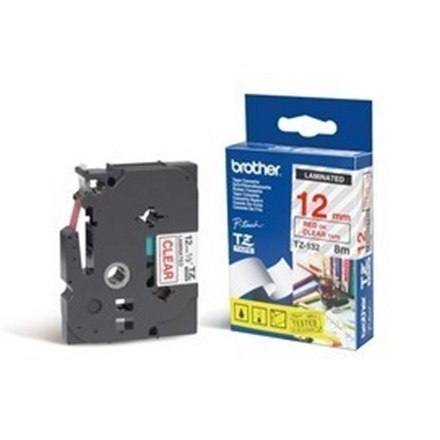Brother | 132 | Laminated tape | Thermal | Red on clear | Roll (1.2 cm x 8 m) Brother | 132 | Laminated tape | Thermal | Red on clear | Roll (1.2 cm x 8 m)