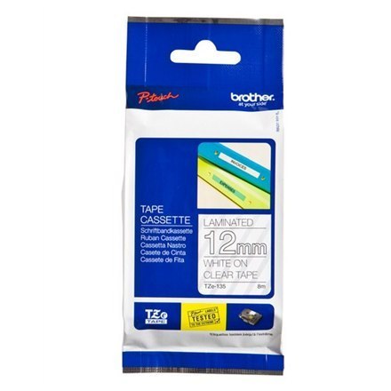 Brother | 135 | Laminated tape | Thermal | White on clear | Roll (1.2 cm x 8 m) Brother | 135 | Laminated tape | Thermal | White on clear | Roll (1.2 cm x 8 m)