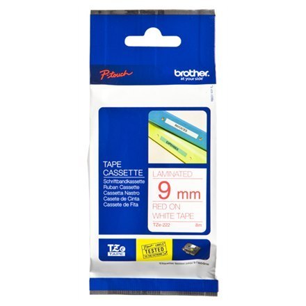Brother | 222 | Laminated tape | Thermal | Red on white | Roll (0.9 cm x 8 m) Brother | 222 | Laminated tape | Thermal | Red on white | Roll (0.9 cm x 8 m)
