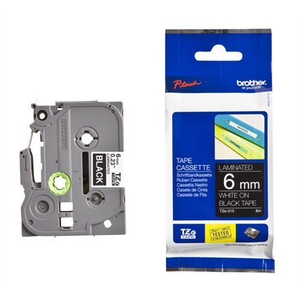 Brother | 315 | Laminated tape | Thermal | White on black | Roll (0.6 cm x 8 m) Brother | 315 | Laminated tape | Thermal | White on black | Roll (0.6 cm x 8 m)