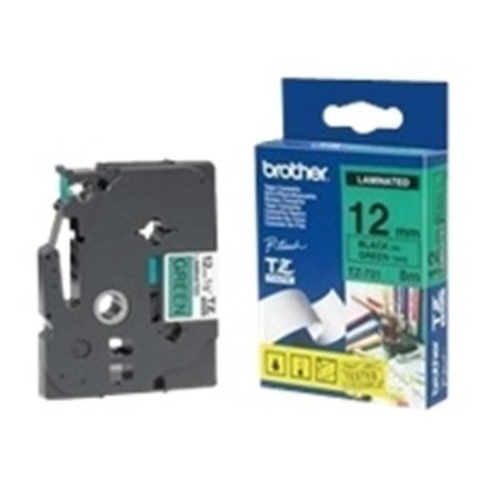 Brother | 731 | Laminated tape | Thermal | Black on green | Roll (1.2 cm x 8 m) Brother | 731 | Laminated tape | Thermal | Black on green | Roll (1.2 cm x 8 m)