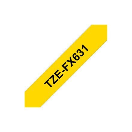 Brother | FX631 | Flexible ID tape | Thermal | Black on yellow | Roll (1.2 cm x 8 m) Brother | FX631 | Flexible ID tape | Thermal | Black on yellow | Roll (1.2 cm x 8 m)