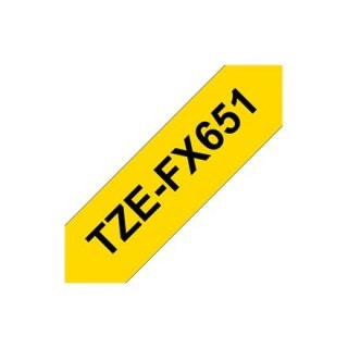 Brother | FX651 | Flexible tape | Thermal | Black on yellow | Roll (2.4 cm x 8 m)