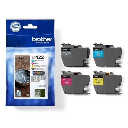 Brother LC | 422 Multipack | Czarny | Żółty | Cyjan | Magenta | Wkład atramentowy | 550 stron Brother LC | 422 Multipack | Czarny | Żółty | Cyjan | Magenta | Wkład atramentowy | 550 stron