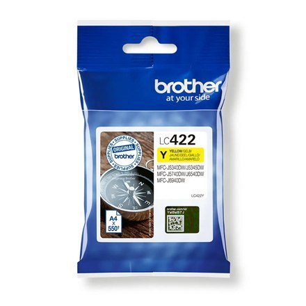 Brother LC | 422Y | Yellow | Ink cartridge | 550 pages Brother LC | 422Y | Yellow | Ink cartridge | 550 pages