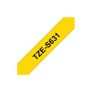 Brother | S631 | Laminated tape | Thermal | Black on yellow | Roll (1.2 cm x 8 m)