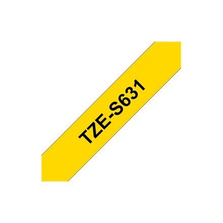Brother | S631 | Laminated tape | Thermal | Black on yellow | Roll (1.2 cm x 8 m) Brother | S631 | Laminated tape | Thermal | Black on yellow | Roll (1.2 cm x 8 m)