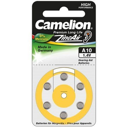 Camelion | A10/DA10/ZL10 | Zinc air cells | 6 pc(s) Camelion | A10/DA10/ZL10 | Zinc air cells | 6 pc(s)