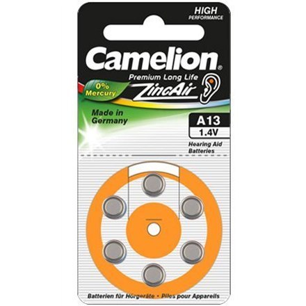 Camelion | A13/DA13/ZL13 | Zinc air cells | 6 pc(s) Camelion | A13/DA13/ZL13 | Zinc air cells | 6 pc(s)