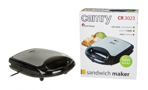 Camry | CR 3023 | Sandwich maker XL | 1500 W | Number of plates 1 | Number of pastry 4 | Black Camry | CR 3023 | Sandwich maker XL | 1500 W | Number of plates 1 | Number of pastry 4 | Black