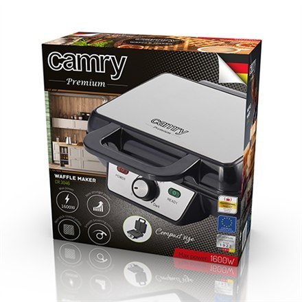 Camry | CR 3046 | Gofrownica | 1600 W | Ilość ciasta 2 | Belgia | Czarny/stal nierdzewna Camry | CR 3046 | Gofrownica | 1600 W | Ilość ciasta 2 | Belgia | Czarny/stal nierdzewna