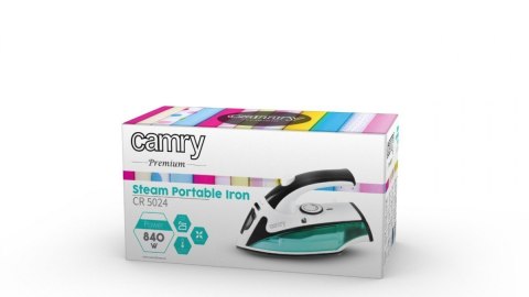 Camry | CR 5024 | Steam Travel iron | 840 W | Water tank capacity 40 ml | White/green/black Camry | CR 5024 | Steam Travel iron | 840 W | Water tank capacity 40 ml | White/green/black