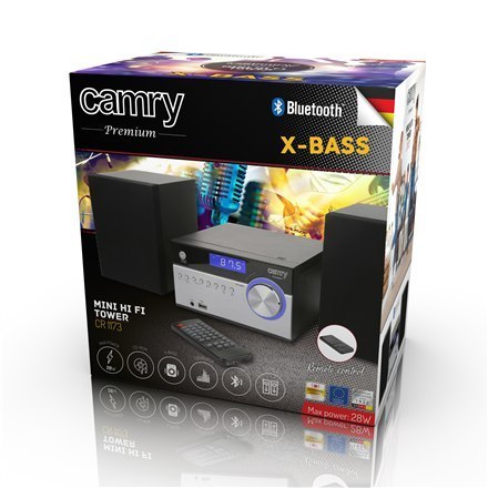 Camry | Mini Hi-Fi tower | CR 1173 | Bluetooth | 28 W | Speakers | FM/AM | USB connectivity Camry | Mini Hi-Fi tower | CR 1173 | Bluetooth | 28 W | Speakers | FM/AM | USB connectivity