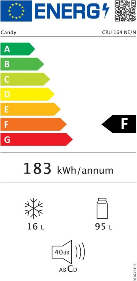 Candy | CRU 164 NE/N | Chłodziarka | Klasa efektywności energetycznej F | Do zabudowy | Spiżarnia | Wysokość 82 cm | Pojemność n Candy | CRU 164 NE/N | Chłodziarka | Klasa efektywności energetycznej F | Do zabudowy | Spiżarnia | Wysokość 82 cm | Pojemność n