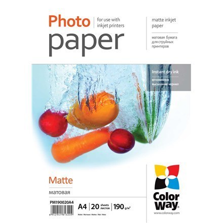 ColorWay | 190 g/m² | A4 | Matowy papier fotograficzny ColorWay | 190 g/m² | A4 | Matowy papier fotograficzny