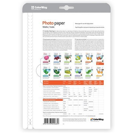 ColorWay | 190 g/m² | A4 | Matowy papier fotograficzny ColorWay | 190 g/m² | A4 | Matowy papier fotograficzny