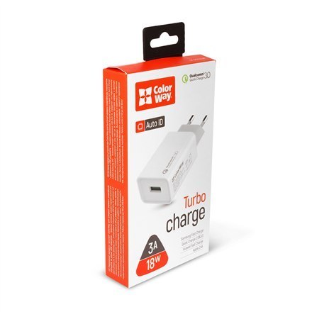 ColorWay | A | 1xUSB | 1USB Quick Charge 3.0 | AC Charger ColorWay | A | 1xUSB | 1USB Quick Charge 3.0 | AC Charger