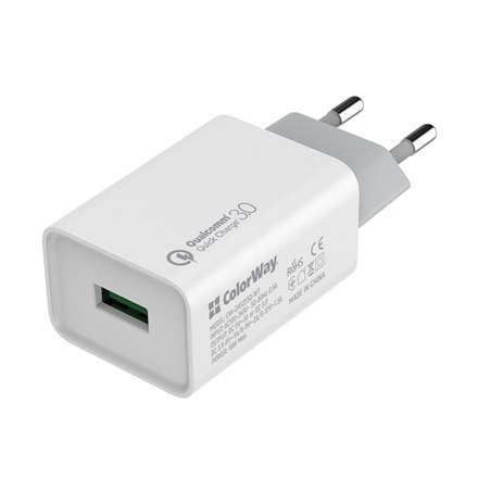 ColorWay | A | 1xUSB | 1USB Quick Charge 3.0 | AC Charger ColorWay | A | 1xUSB | 1USB Quick Charge 3.0 | AC Charger