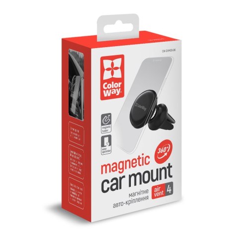 ColorWay | Air Vent-4 | Magnetic Car Holder For Smartphone | Adjustable | Magnetic | Black | Car air duct deflector mount. The n ColorWay | Air Vent-4 | Magnetic Car Holder For Smartphone | Adjustable | Magnetic | Black | Car air duct deflector mount. The n