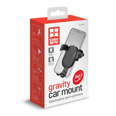 ColorWay | Metallic Gravity Holder For Smartphone | Adjustable | Clamp | Black | Mocowanie smartfona jednym ruchem. Kompaktowa k ColorWay | Metallic Gravity Holder For Smartphone | Adjustable | Clamp | Black | Mocowanie smartfona jednym ruchem. Kompaktowa k