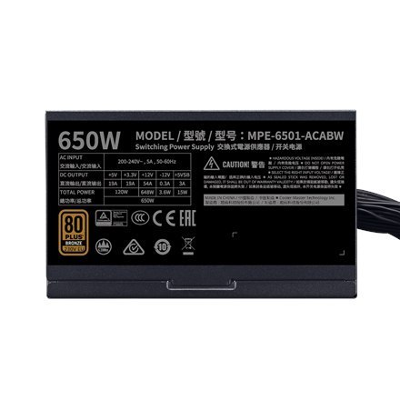 Cooler Master | MPE-6501-ACABW-B | 650 W Cooler Master | MPE-6501-ACABW-B | 650 W