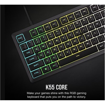 Corsair K55 CORE RGB | Klawiatura dla graczy | Przewodowa | NA | Czarna | USB 2.0 Typ-A Corsair K55 CORE RGB | Klawiatura dla graczy | Przewodowa | NA | Czarna | USB 2.0 Typ-A