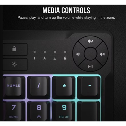 Corsair K55 CORE RGB | Klawiatura dla graczy | Przewodowa | NA | Czarna | USB 2.0 Typ-A Corsair K55 CORE RGB | Klawiatura dla graczy | Przewodowa | NA | Czarna | USB 2.0 Typ-A