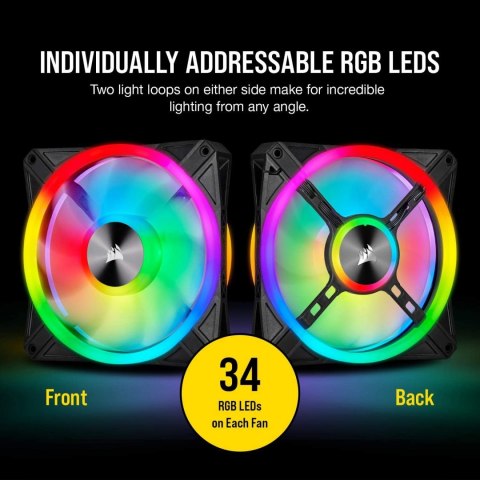 Corsair | QL Series 140mm PWM Dual Fan Kit with Lighting Node CORE | QL140 RGB | Case fan Corsair | QL Series 140mm PWM Dual Fan Kit with Lighting Node CORE | QL140 RGB | Case fan